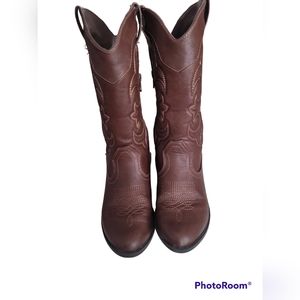 Target brand  brown cowgirl boots!
